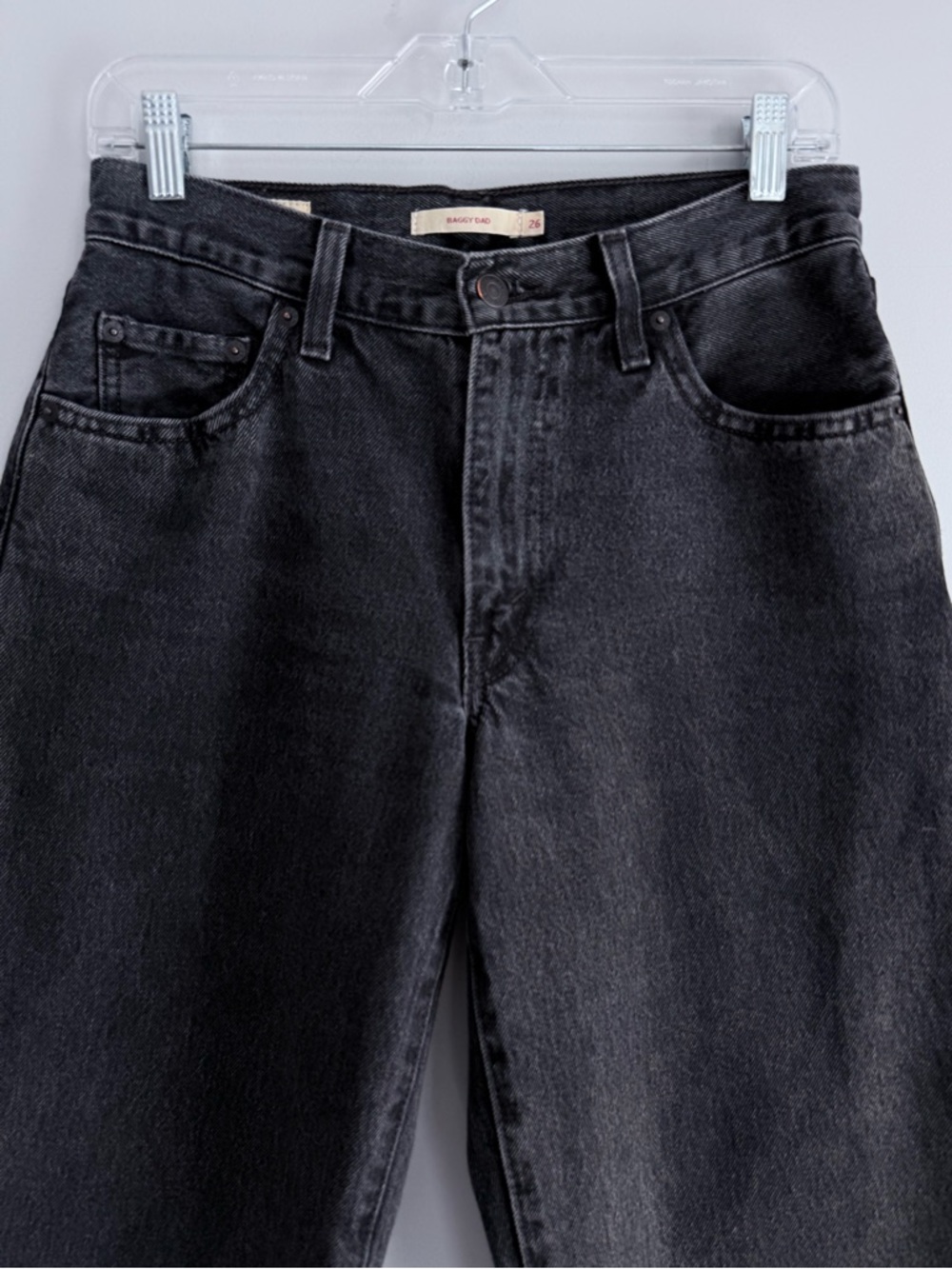 Levi's Premium BAGGY DAD WOMEN'S JEANS Size 26 Boot Barn Washed Black Gray - Picture 6 of 16